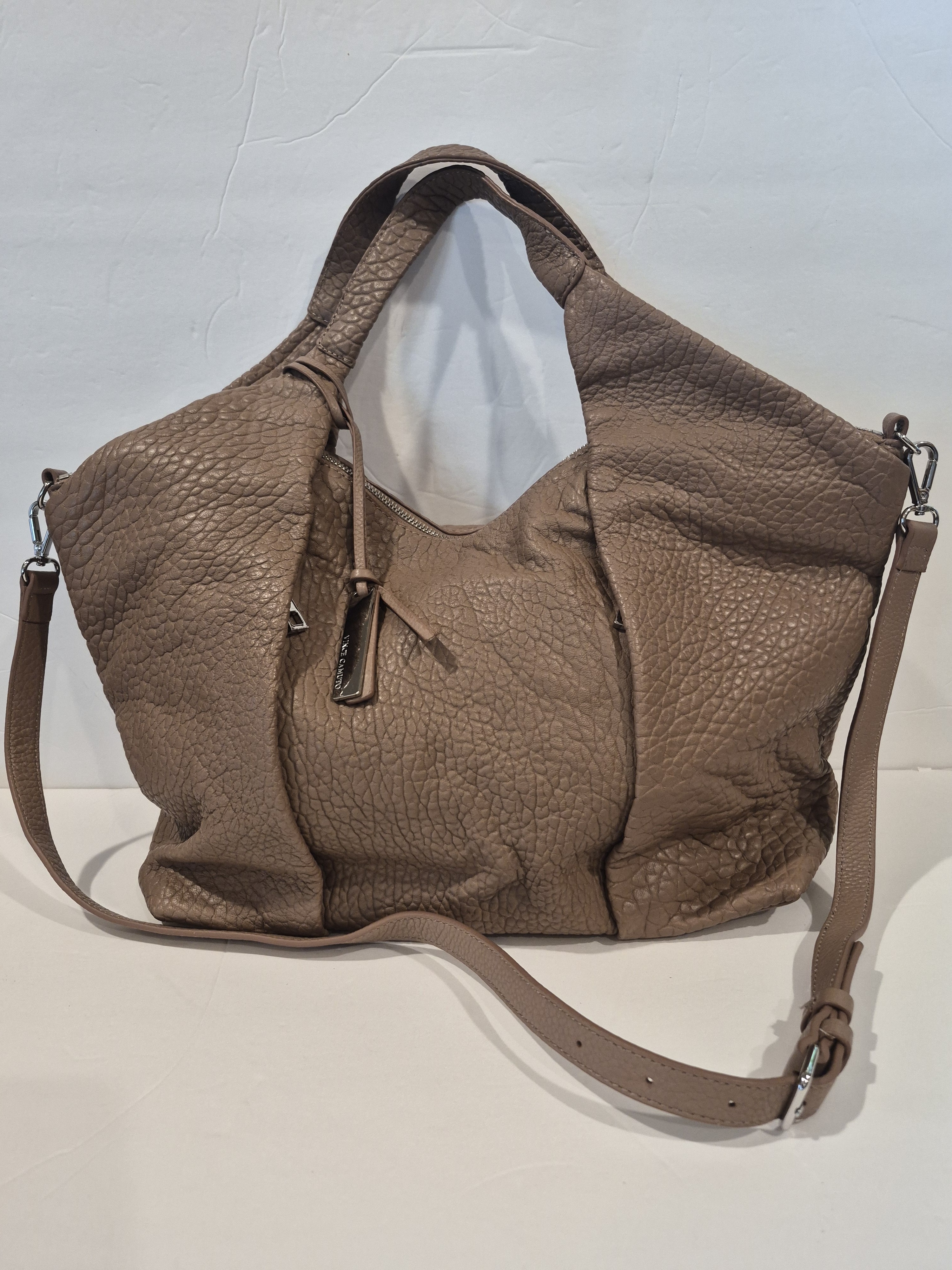 Vince Camuto Steph Convertible Lamb Leather Pleated Tote